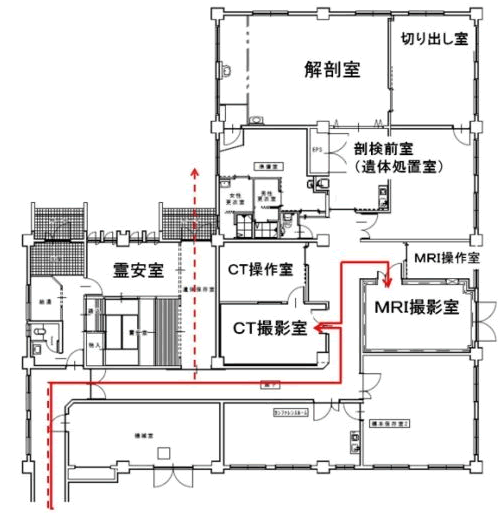 病理解剖棟平面図